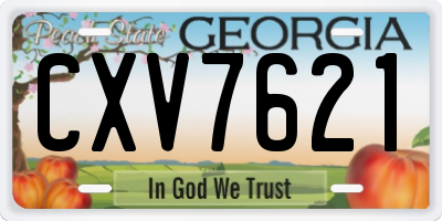 GA license plate CXV7621