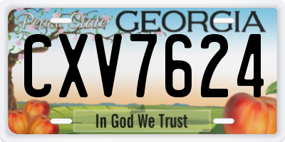 GA license plate CXV7624