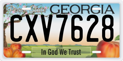 GA license plate CXV7628