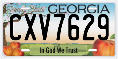 GA license plate CXV7629