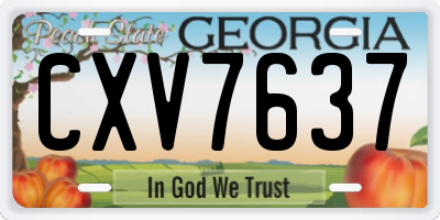 GA license plate CXV7637
