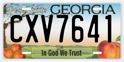GA license plate CXV7641