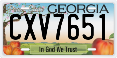 GA license plate CXV7651