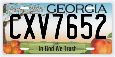GA license plate CXV7652