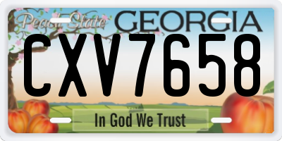GA license plate CXV7658