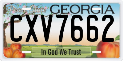 GA license plate CXV7662