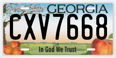 GA license plate CXV7668