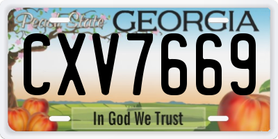 GA license plate CXV7669