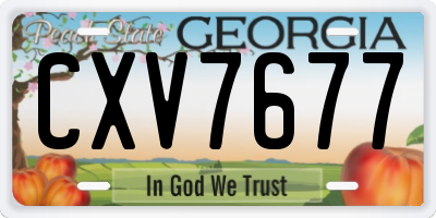 GA license plate CXV7677