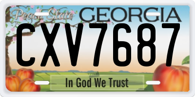GA license plate CXV7687
