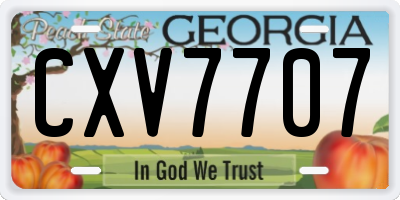 GA license plate CXV7707