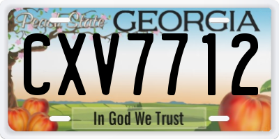 GA license plate CXV7712