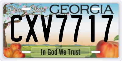 GA license plate CXV7717