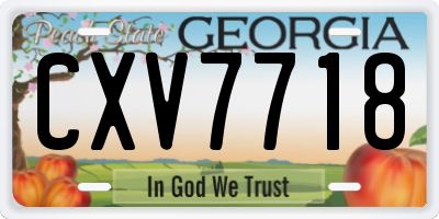 GA license plate CXV7718