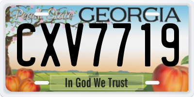 GA license plate CXV7719