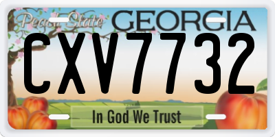 GA license plate CXV7732