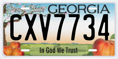 GA license plate CXV7734