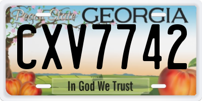 GA license plate CXV7742