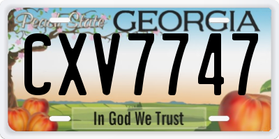 GA license plate CXV7747