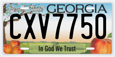 GA license plate CXV7750