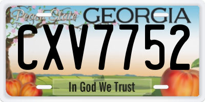 GA license plate CXV7752