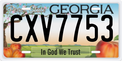 GA license plate CXV7753