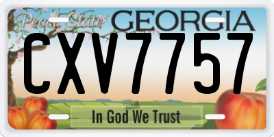 GA license plate CXV7757