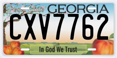 GA license plate CXV7762