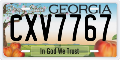 GA license plate CXV7767