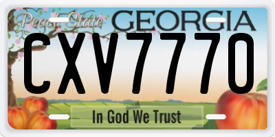 GA license plate CXV7770