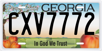 GA license plate CXV7772
