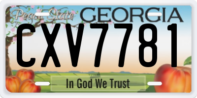 GA license plate CXV7781