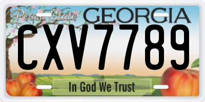 GA license plate CXV7789