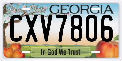 GA license plate CXV7806