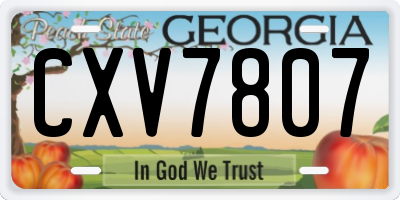 GA license plate CXV7807