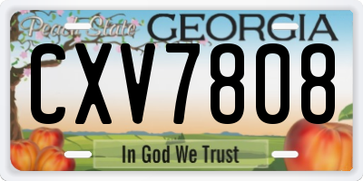 GA license plate CXV7808