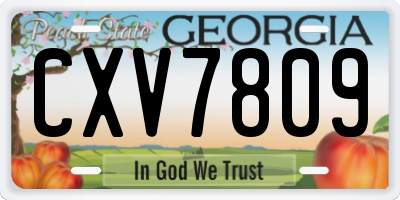 GA license plate CXV7809