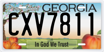 GA license plate CXV7811