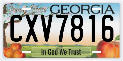 GA license plate CXV7816