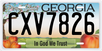 GA license plate CXV7826