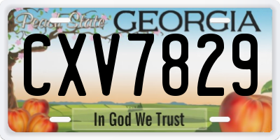 GA license plate CXV7829