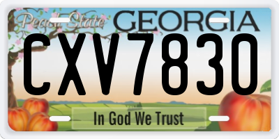 GA license plate CXV7830