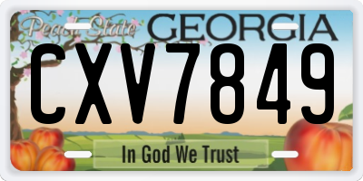 GA license plate CXV7849