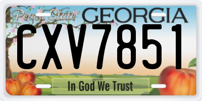 GA license plate CXV7851