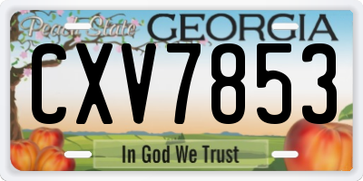 GA license plate CXV7853