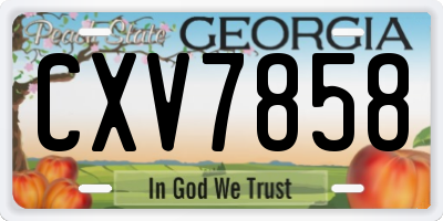 GA license plate CXV7858