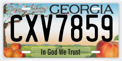 GA license plate CXV7859