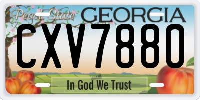 GA license plate CXV7880