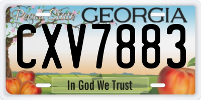 GA license plate CXV7883