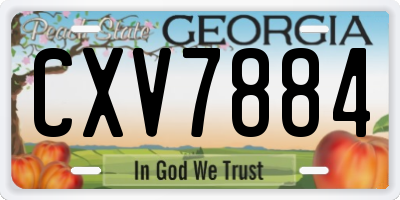 GA license plate CXV7884